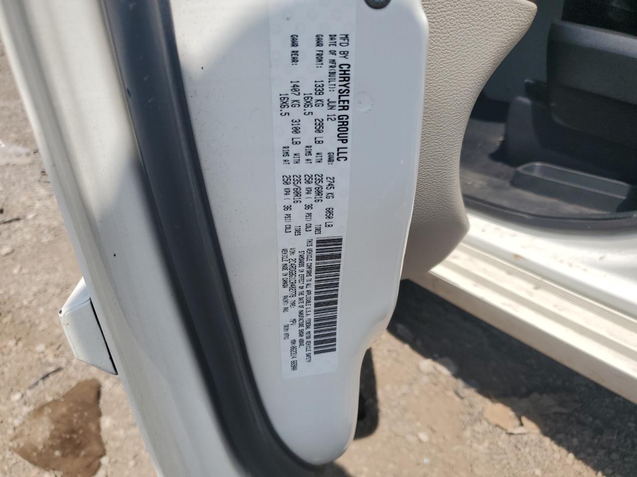 2012 Dodge Grand Caravan Se VIN: 2C4RDGBG1CR402778 Lot: 65938545