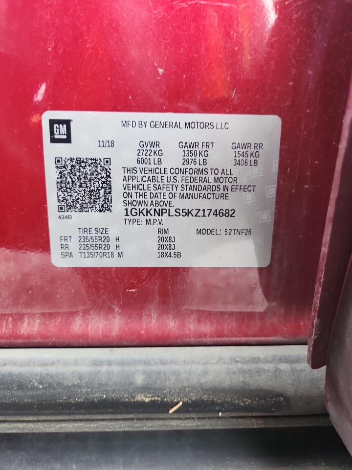 1gkknpls5kz174682 1GKKNPLS5KZ174682 2019 GMC Acadia Denali