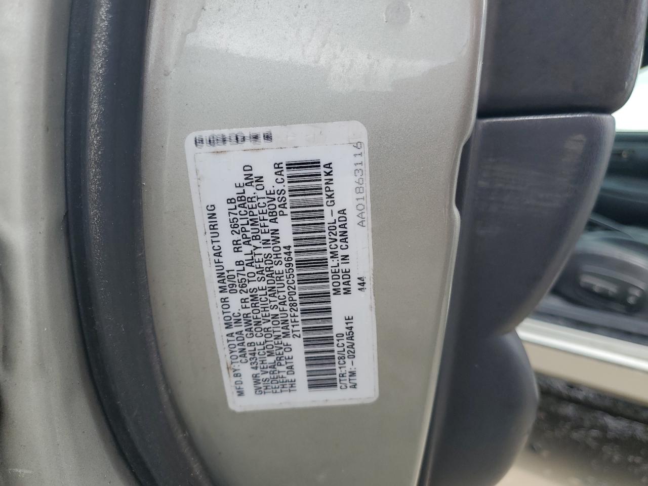 2002 Toyota Camry Solara Se VIN: 2T1FF28P02C559644 Lot: 65026175