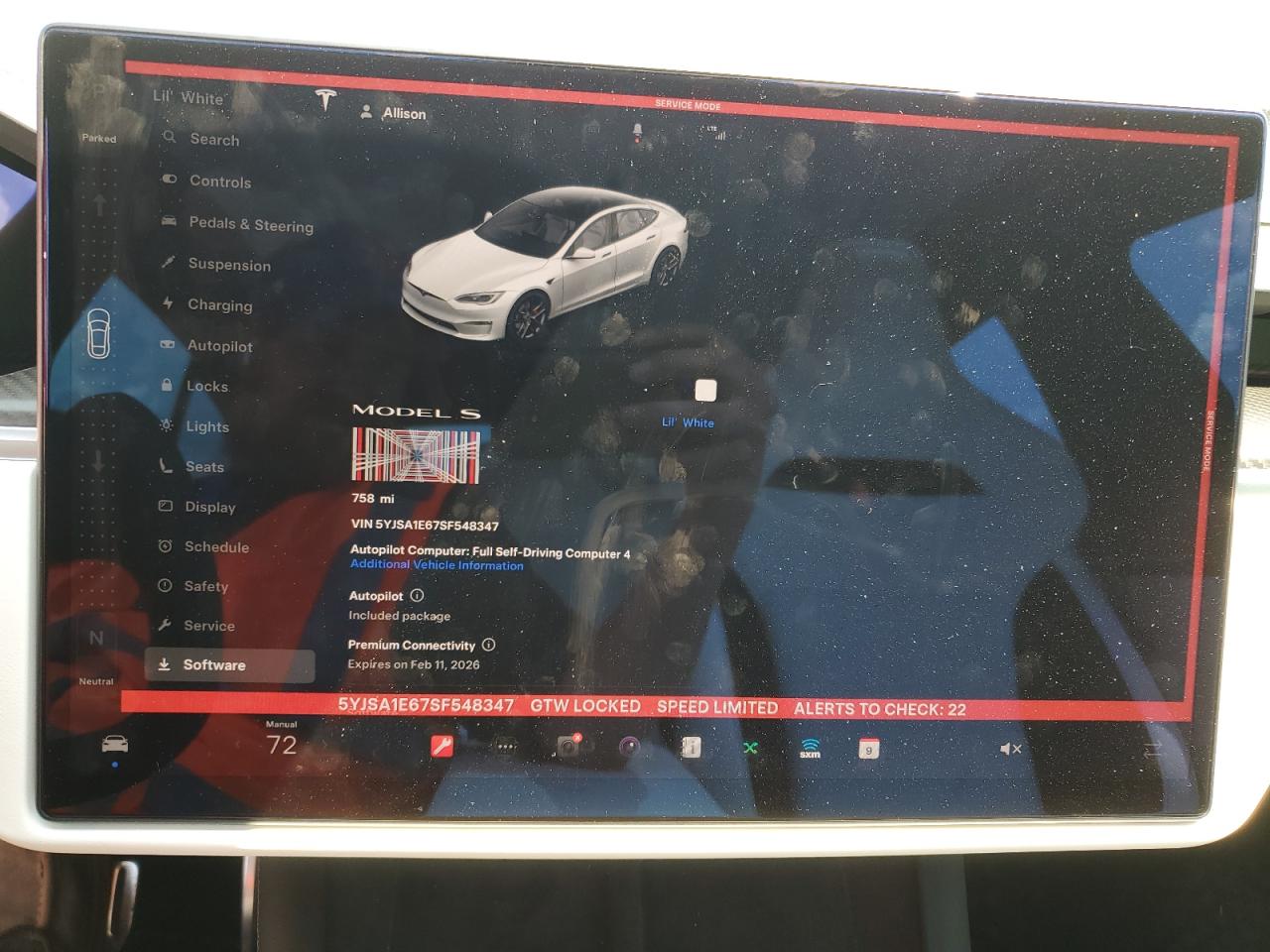 2025 Tesla Model S VIN: 5YJSA1E67SF548347 Lot: 62135695