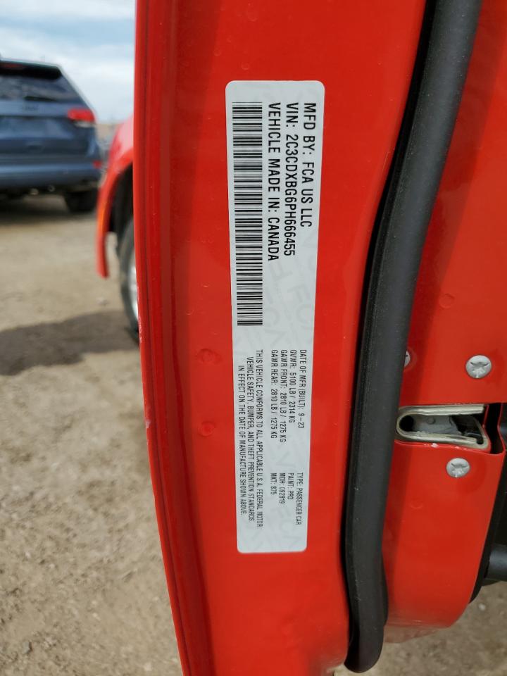 2023 Dodge Charger Sxt VIN: 2C3CDXBG6PH666455 Lot: 66189115