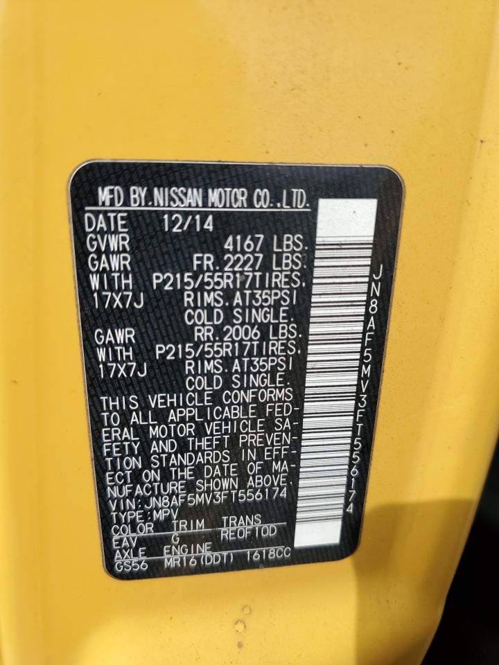 2015 Nissan Juke S VIN: JN8AF5MV3FT556174 Lot: 65265125