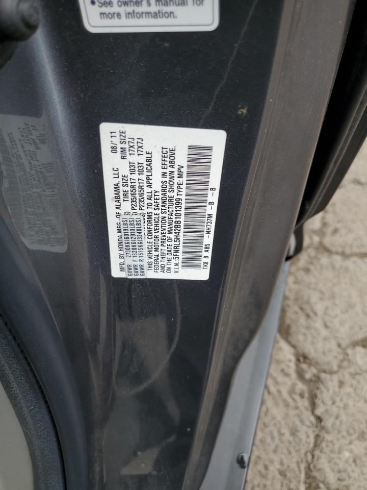 2011 Honda Odyssey Ex VIN: 5FNRL5H42BB101399 Lot: 62053855