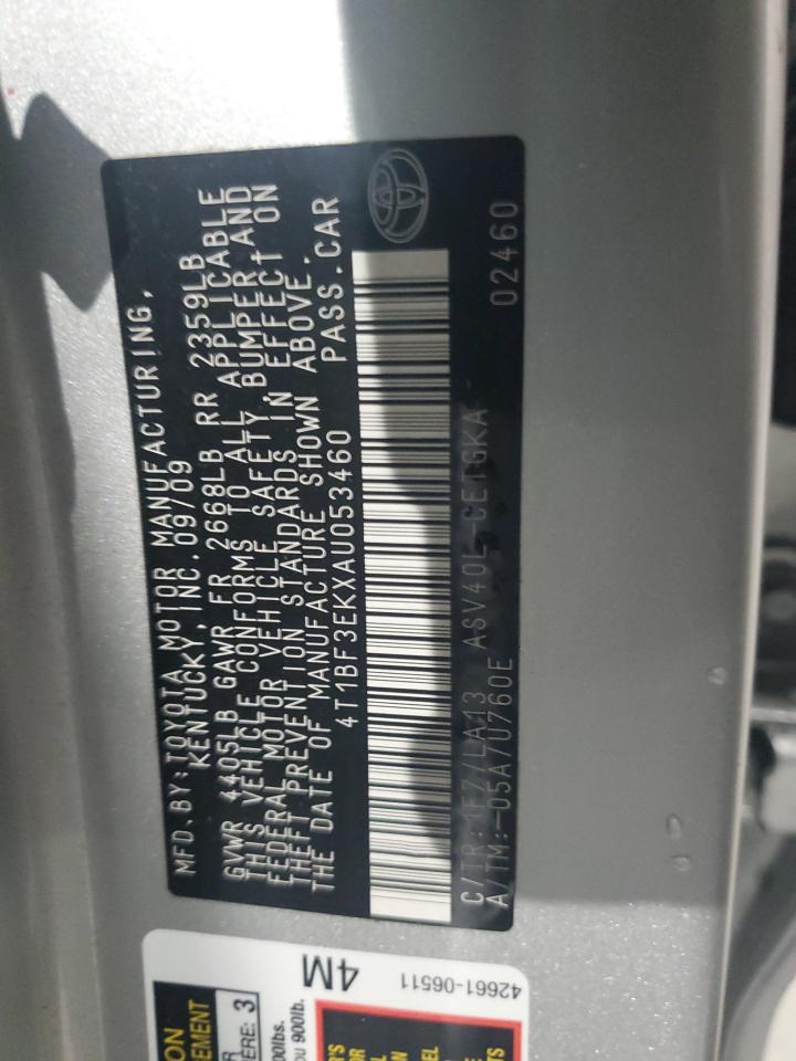 2010 Toyota Camry Base VIN: 4T1BF3EKXAU053460 Lot: 64728975
