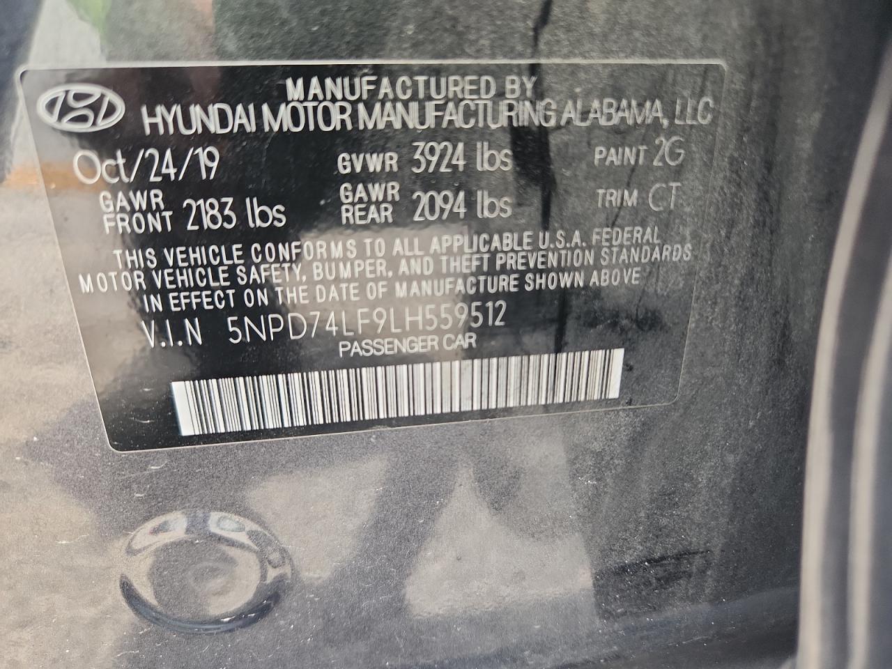 2020 Hyundai Elantra Se VIN: 5NPD74LF9LH559512 Lot: 65226715