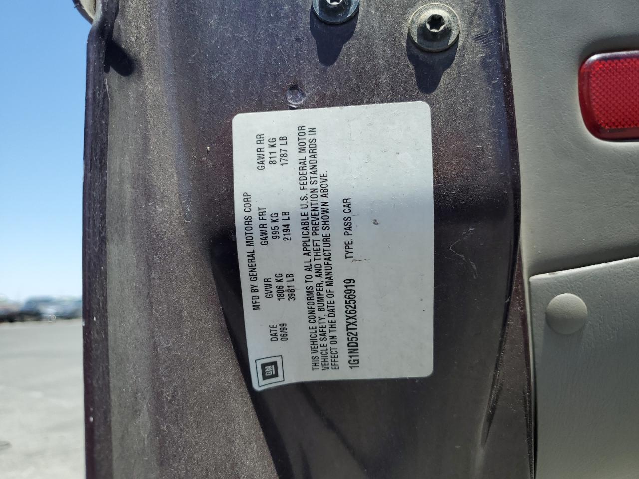 1999 Chevrolet Malibu VIN: 1G1ND52TXX6256919 Lot: 64063815