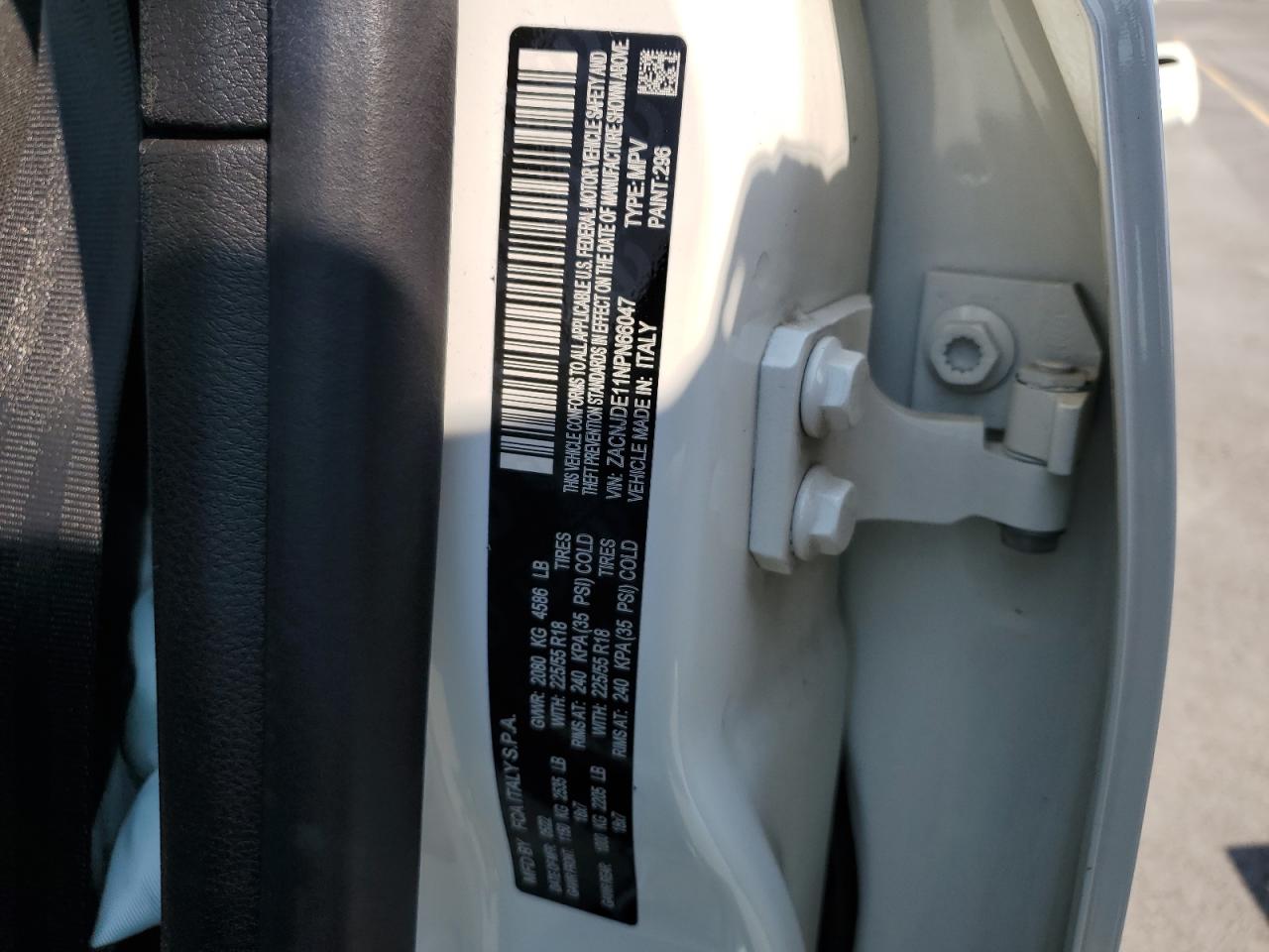 2022 Jeep Renegade Altitude VIN: ZACNJDE11NPN66047 Lot: 65038125