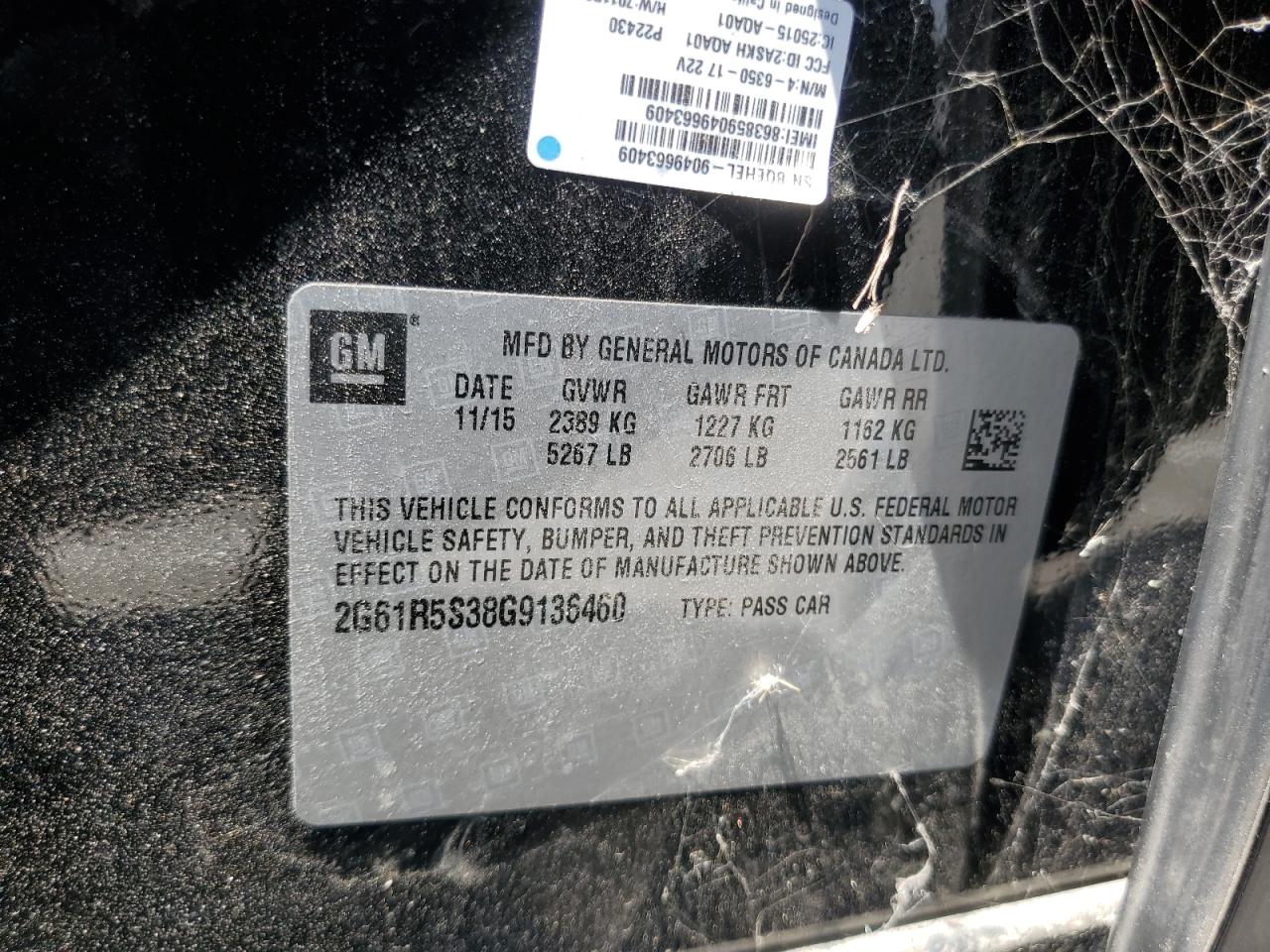 2016 Cadillac Xts Premium Collection VIN: 2G61R5S38G9136460 Lot: 66895185