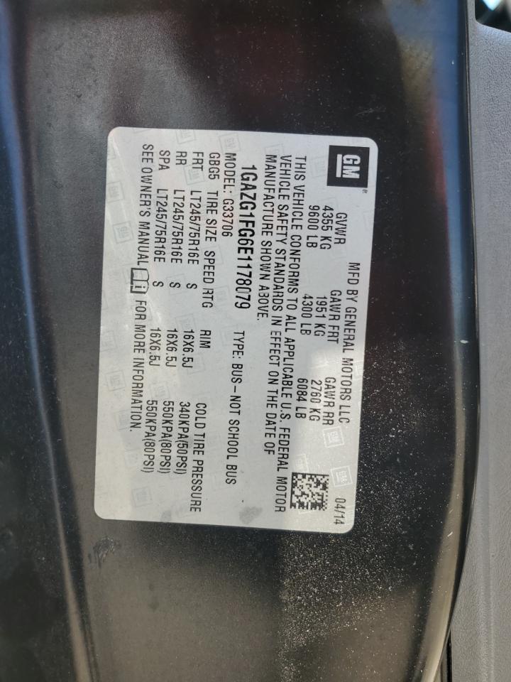 2014 Chevrolet Express G3500 Lt VIN: 1GAZG1FG6E1178079 Lot: 64069435