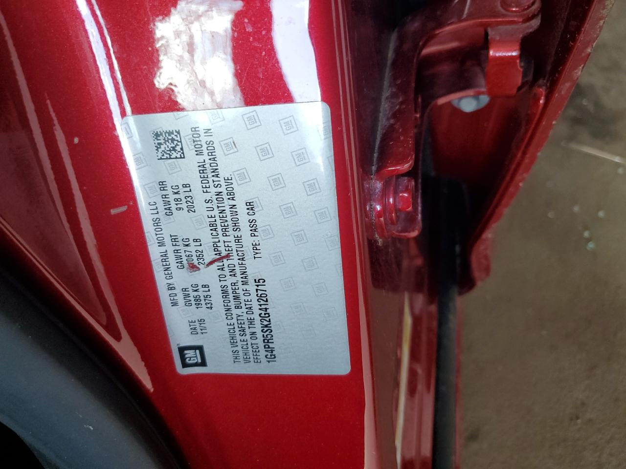 2016 Buick Verano Convenience VIN: 1G4PR5SK2G4126715 Lot: 66364345