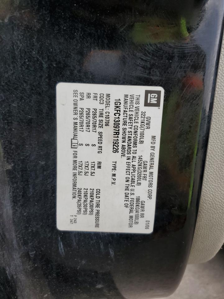 2007 GMC Yukon VIN: 1GKFC13097R119226 Lot: 62902535