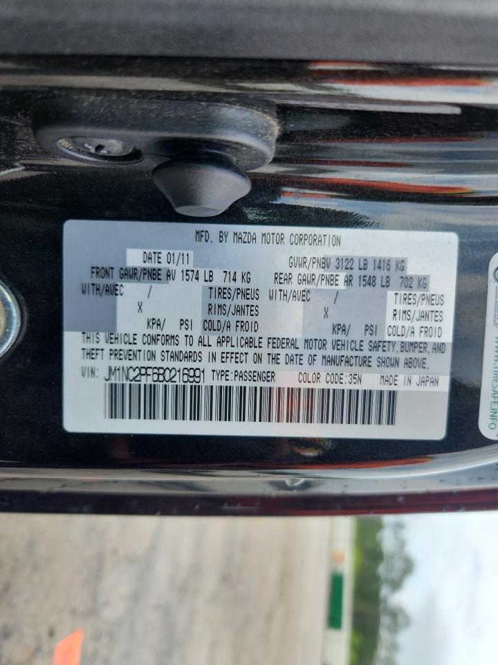 2011 Mazda Mx-5 Miata VIN: JM1NC2PF6B0216991 Lot: 64198785