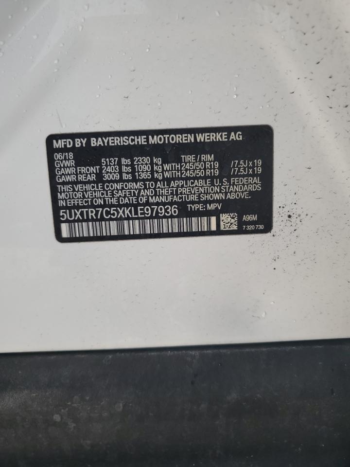 2019 BMW X3 Sdrive30I VIN: 5UXTR7C5XKLE97936 Lot: 63285995