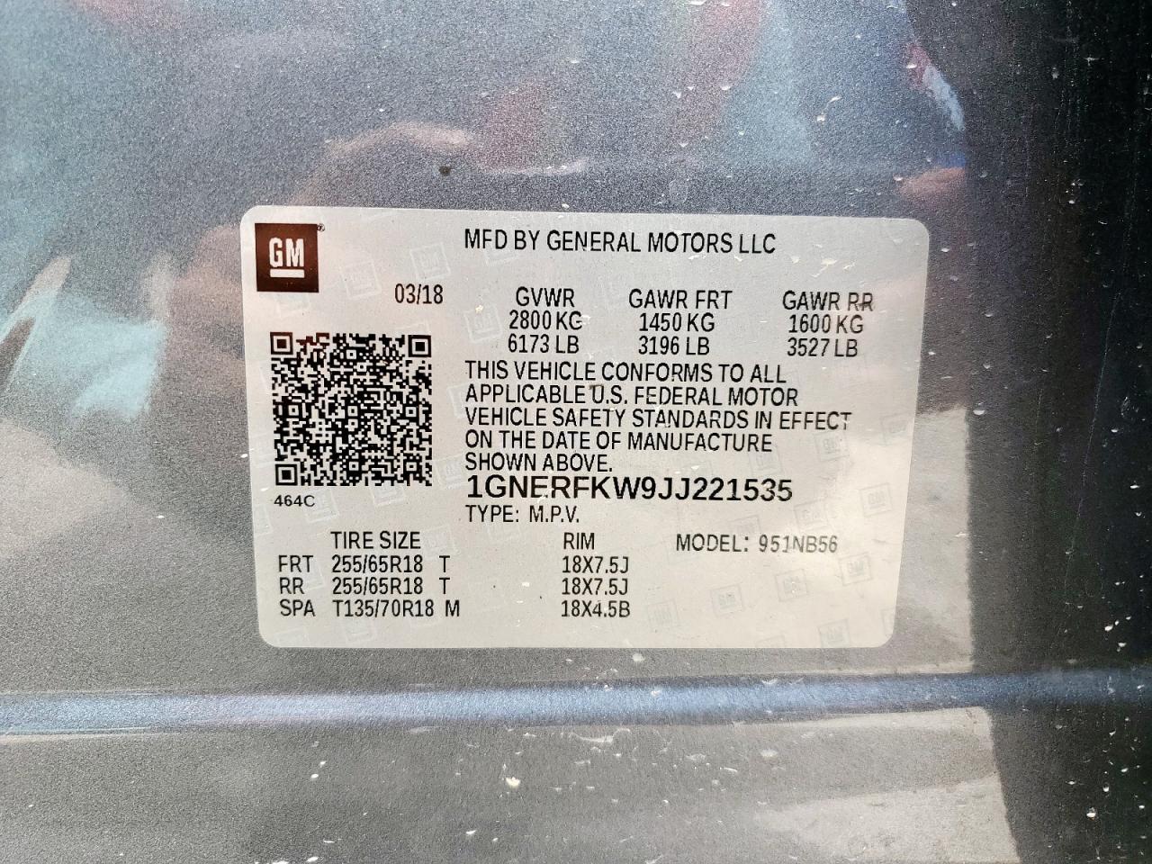 2018 Chevrolet Traverse Ls VIN: 1GNERFKW9JJ221535 Lot: 63517105