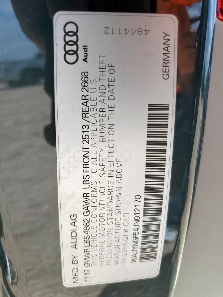 2018 Audi A5 Premium Plus VIN: WAUYNGF54JN012170 Lot: 64559635