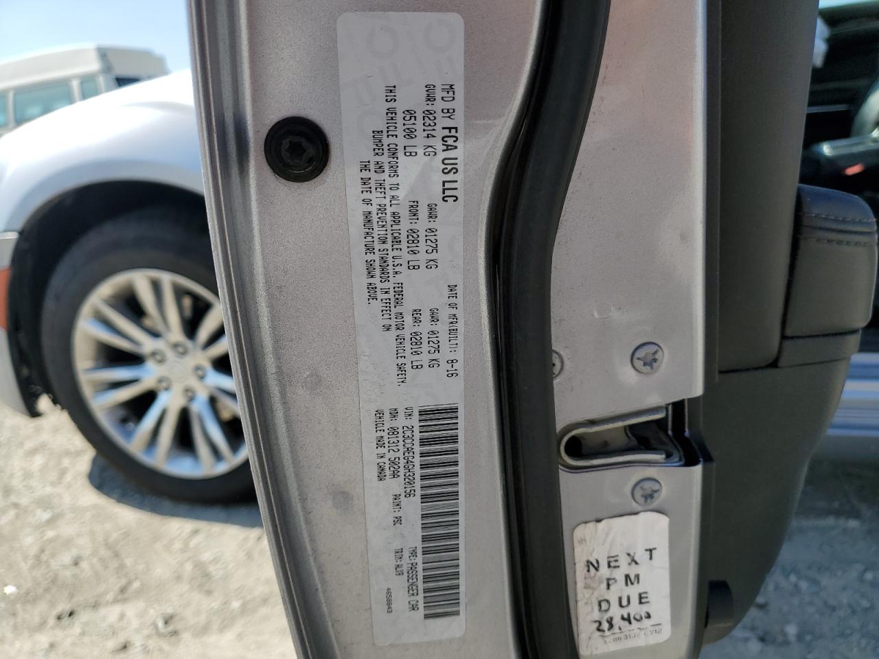 2016 Chrysler 300C VIN: 2C3CCAEG4GH320156 Lot: 64112565
