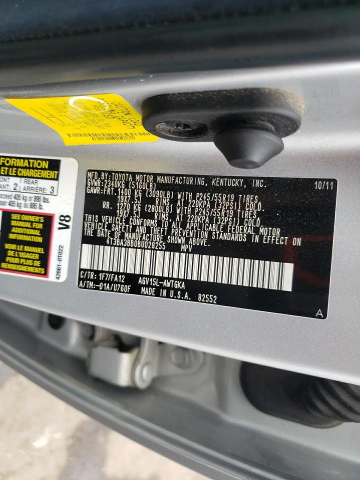 2011 Toyota Venza VIN: 4T3BA3BB0BU028255 Lot: 64592225