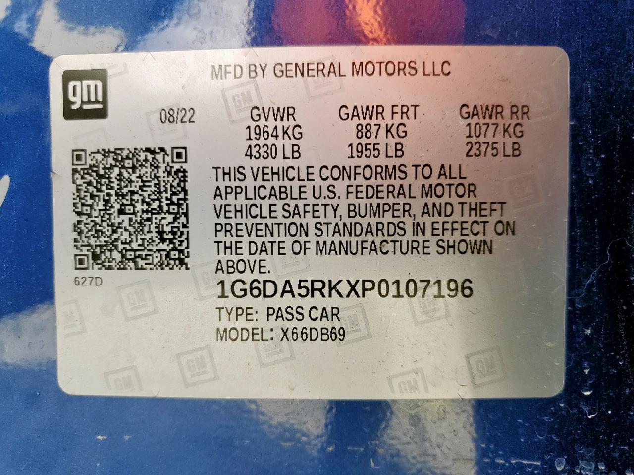 2023 Cadillac Ct4 Luxury VIN: 1G6DA5RKXP0107196 Lot: 61799745