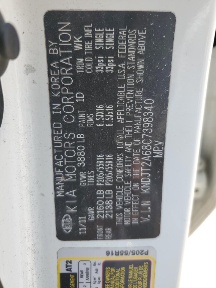 2012 Kia Soul + VIN: KNDJT2A68C7398340 Lot: 63453955