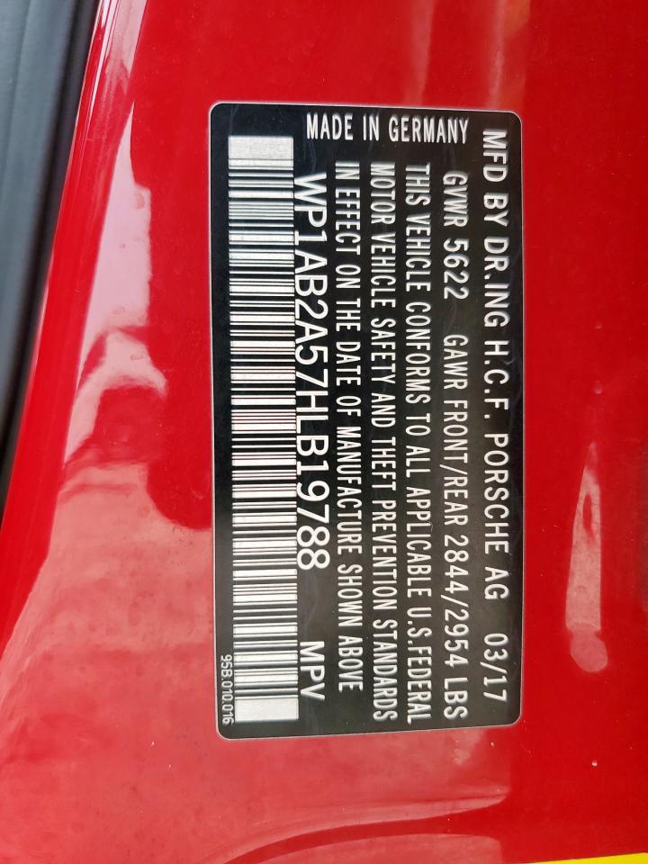 2017 Porsche Macan S VIN: WP1AB2A57HLB19788 Lot: 61986475