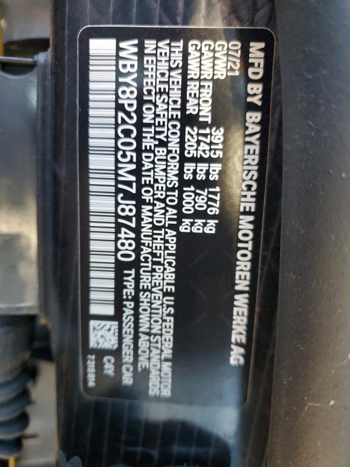 2021 BMW I3 Bev VIN: WBY8P2C05M7J87480 Lot: 63699925