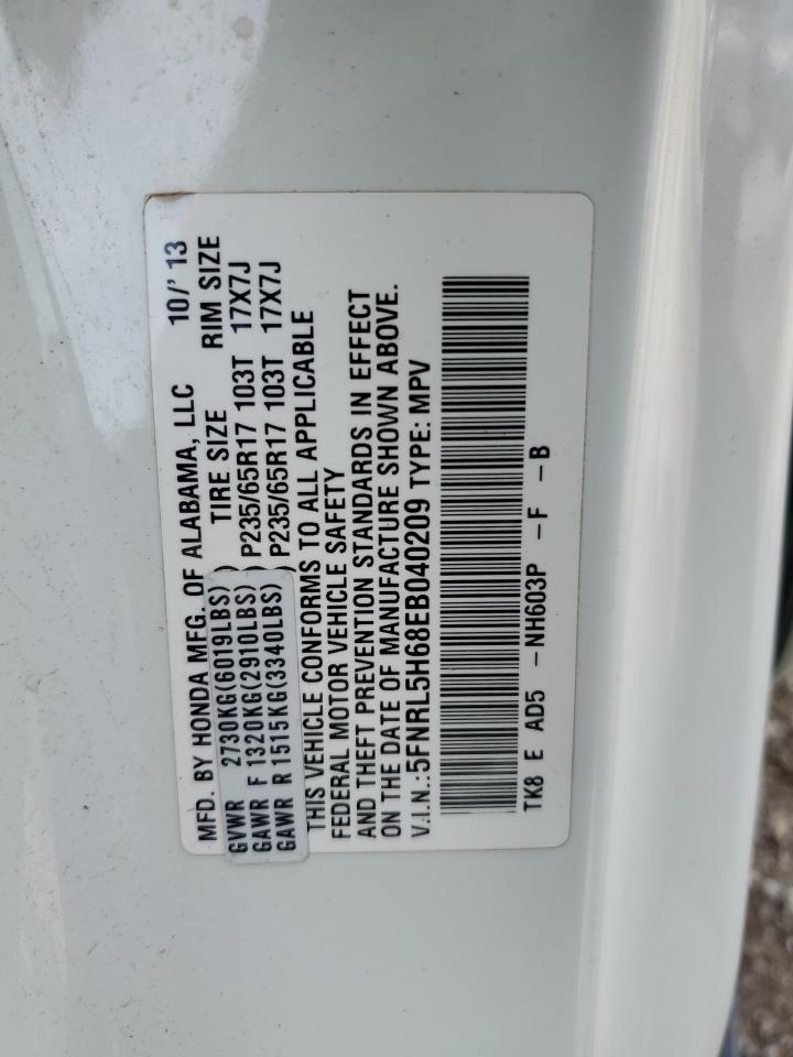2014 Honda Odyssey Exl VIN: 5FNRL5H68EB040209 Lot: 63838545