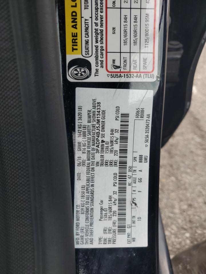 2018 Ford Fiesta Se VIN: 3FADP4BJ5JM134338 Lot: 64997805