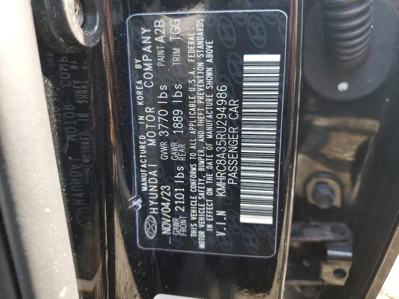 2024 Hyundai Venue Sel VIN: KMHRC8A35RU294986 Lot: 66392035