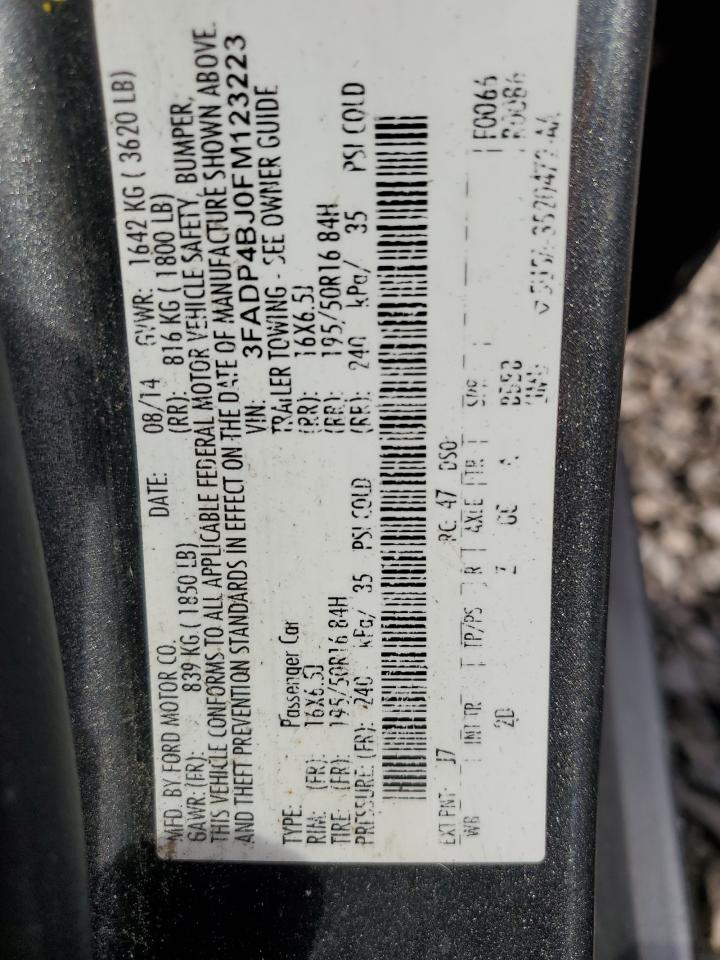 2015 Ford Fiesta Se VIN: 3FADP4BJ0FM123223 Lot: 64841755