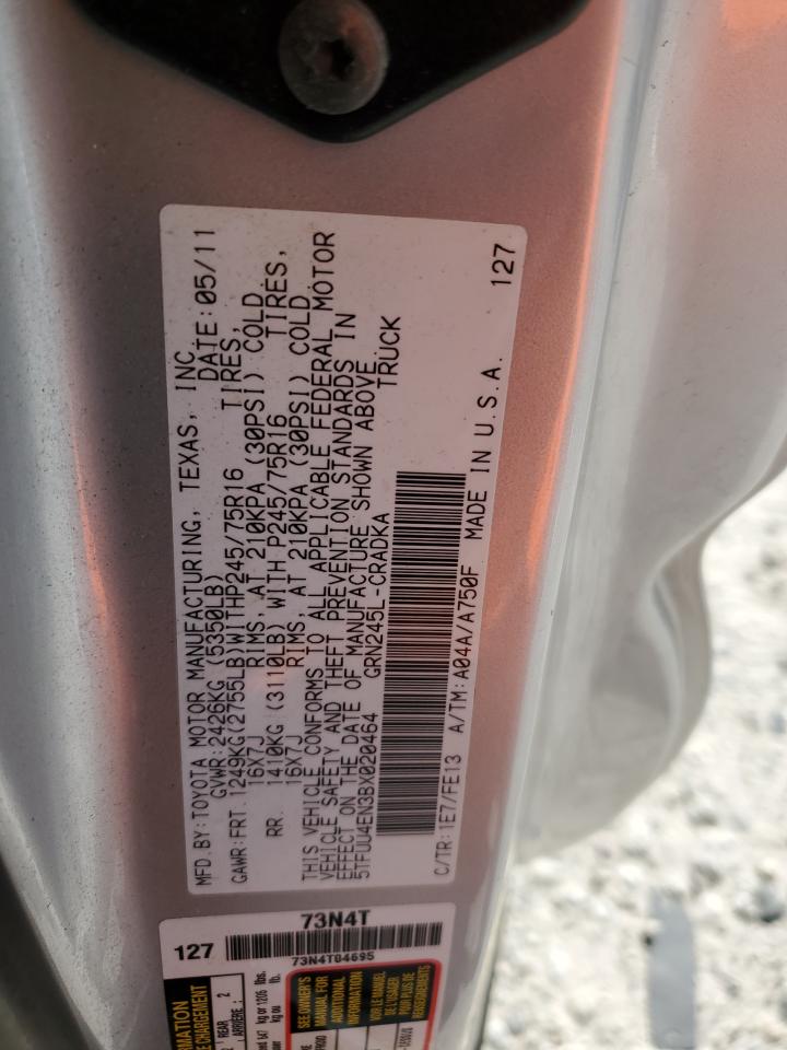 2011 Toyota Tacoma Access Cab VIN: 5TFUU4EN3BX020464 Lot: 63857085