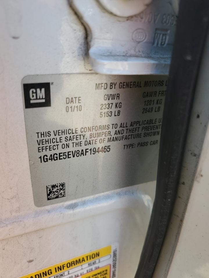 2010 Buick Lacrosse Cxs VIN: 1G4GE5EV8AF194465 Lot: 65760415