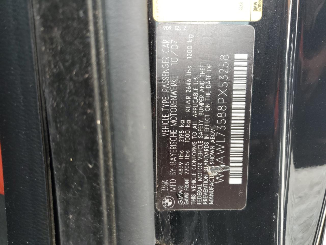 wbawl73588px53258 WBAWL73588PX53258 2008 BMW 335 I