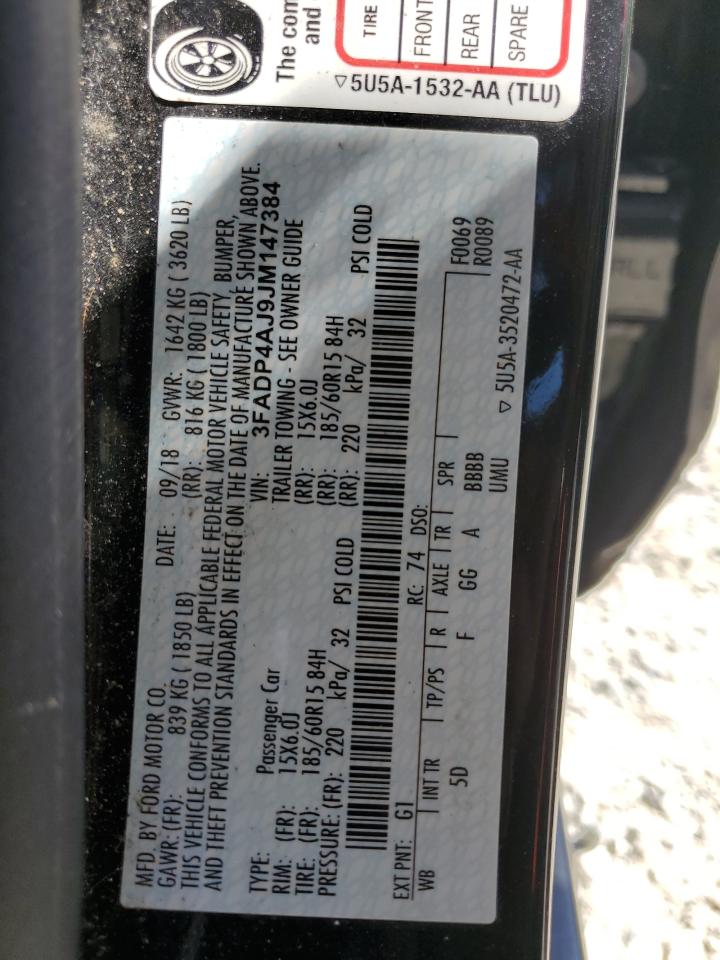 3FADP4AJ9JM147384 2018 Ford Fiesta S