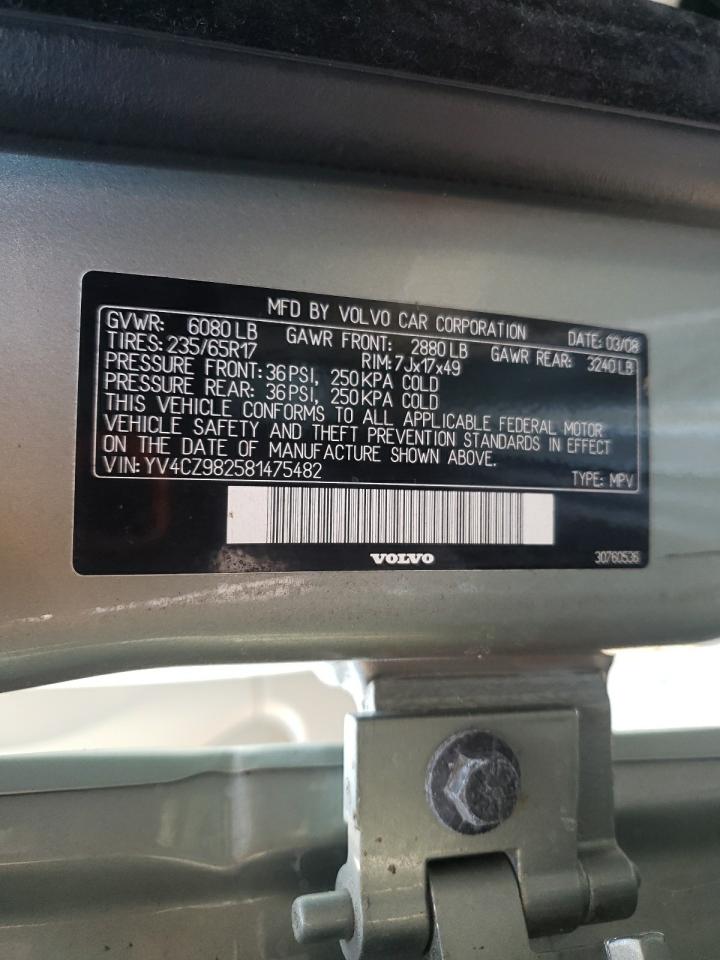 2008 Volvo Xc90 3.2 VIN: YV4CZ982581475482 Lot: 62918495
