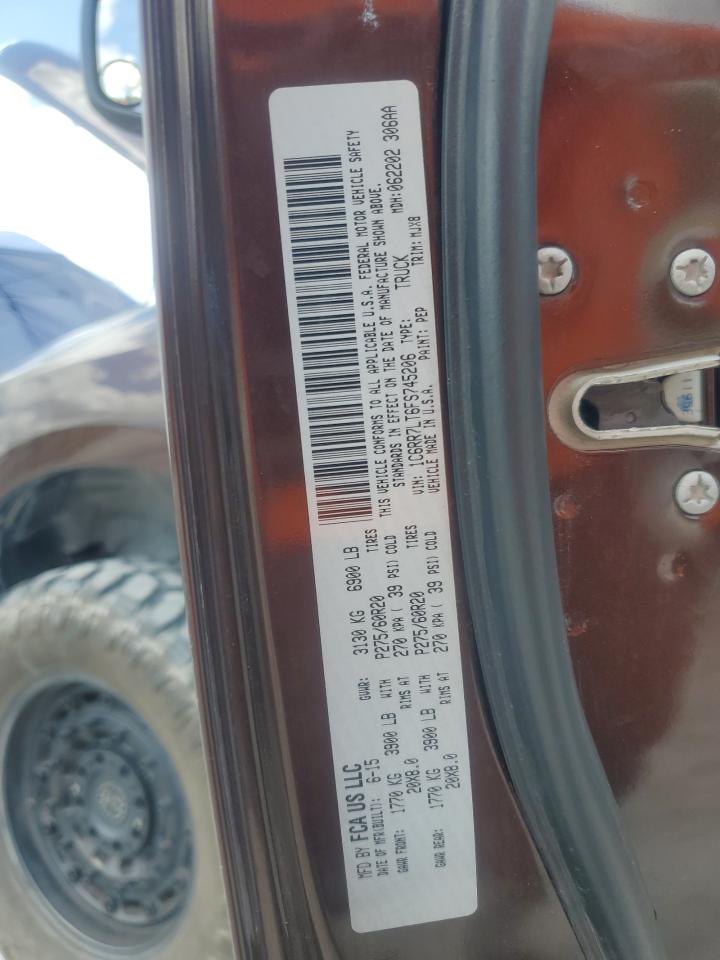 2015 Ram 1500 Slt VIN: 1C6RR7LT6FS745206 Lot: 65537485