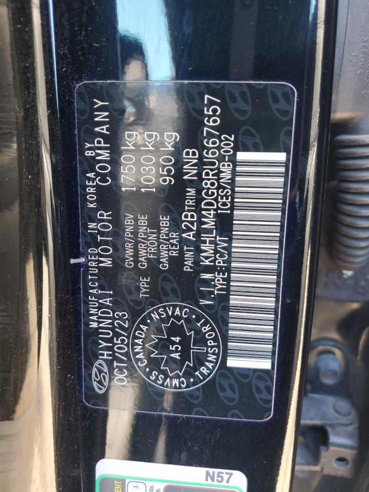 2024 Hyundai Elantra Sel VIN: KMHLM4DG8RU667657 Lot: 65286715