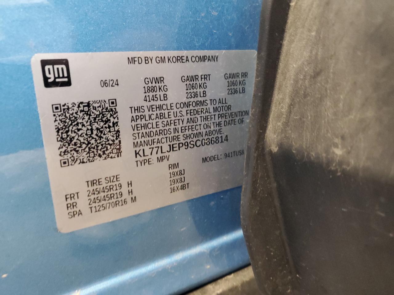 2025 Chevrolet Trax 2Rs VIN: KL77LJEP9SC086814 Lot: 63929125