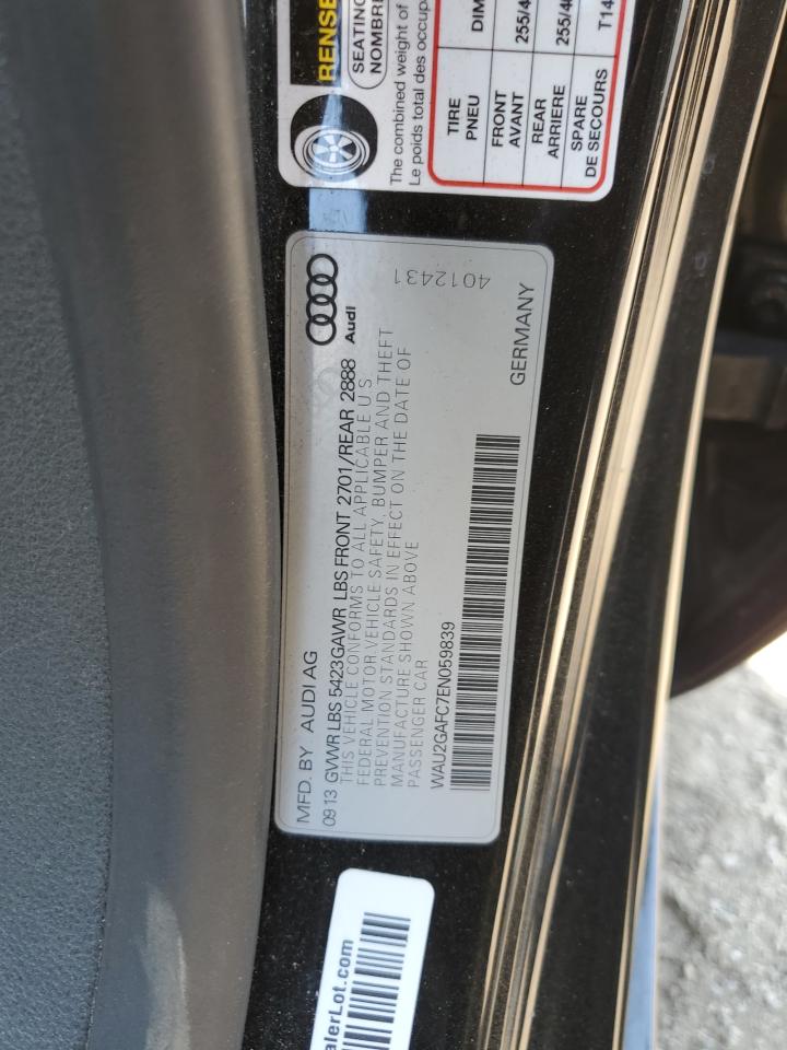 2014 Audi A7 Prestige VIN: WAU2GAFC7EN059839 Lot: 63043225