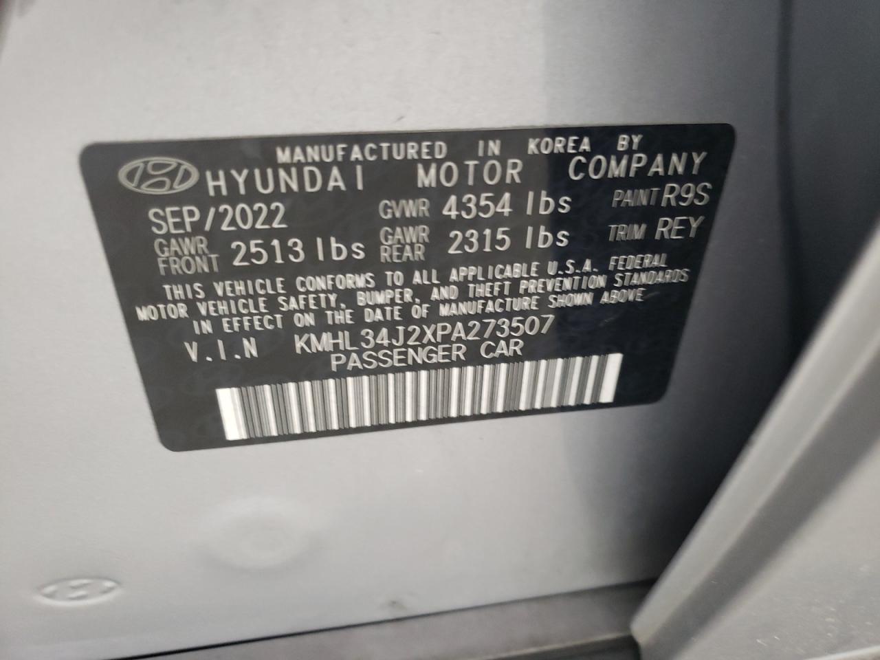 2023 Hyundai Sonata Limited VIN: KMHL34J2XPA273507 Lot: 64514005