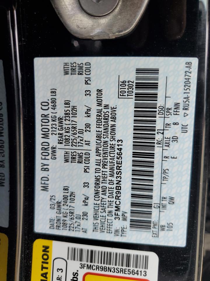 2025 Ford Bronco Sport Big Bend VIN: 3FMCR9BN3SRE56413 Lot: 64243725