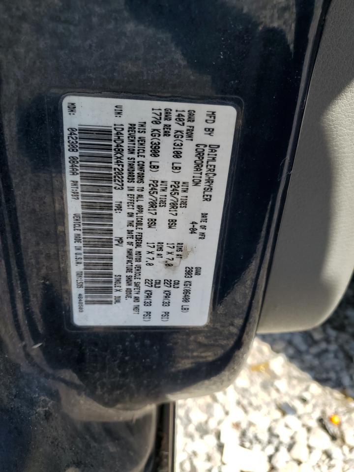 2016 Dodge Durango Slt VIN: 1D4HD48KX4F202273 Lot: 63104105