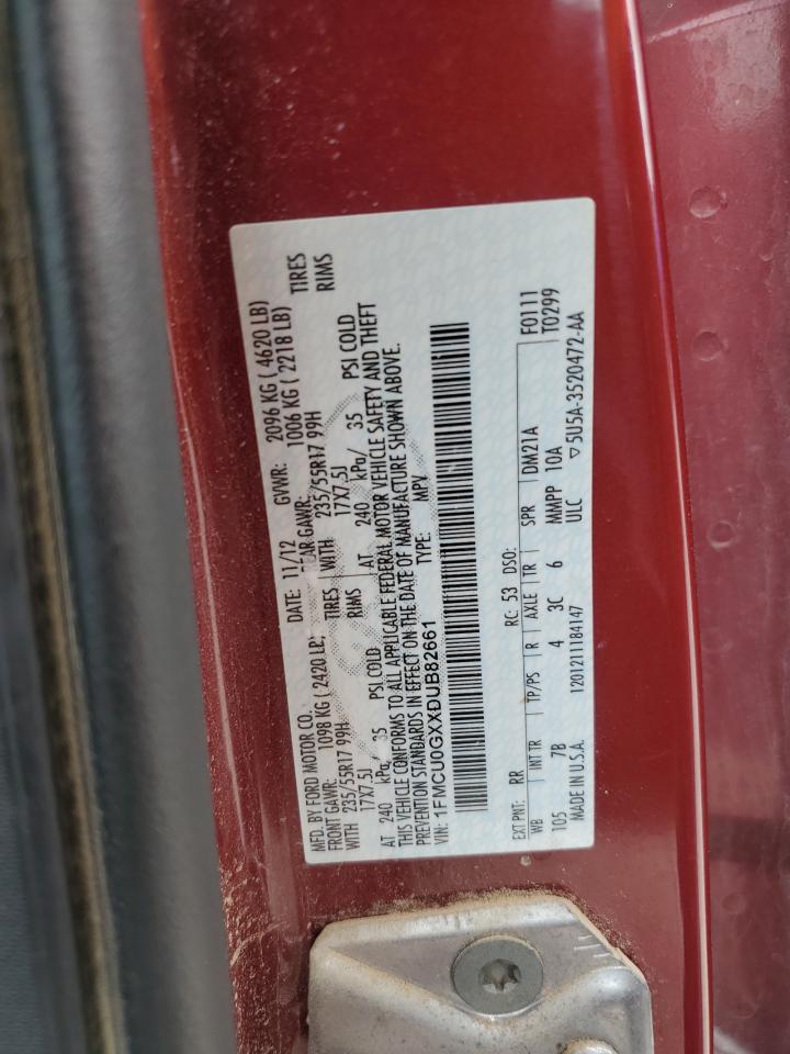 2013 Ford Escape Se VIN: 1FMCU0GXXDUB82661 Lot: 65165435