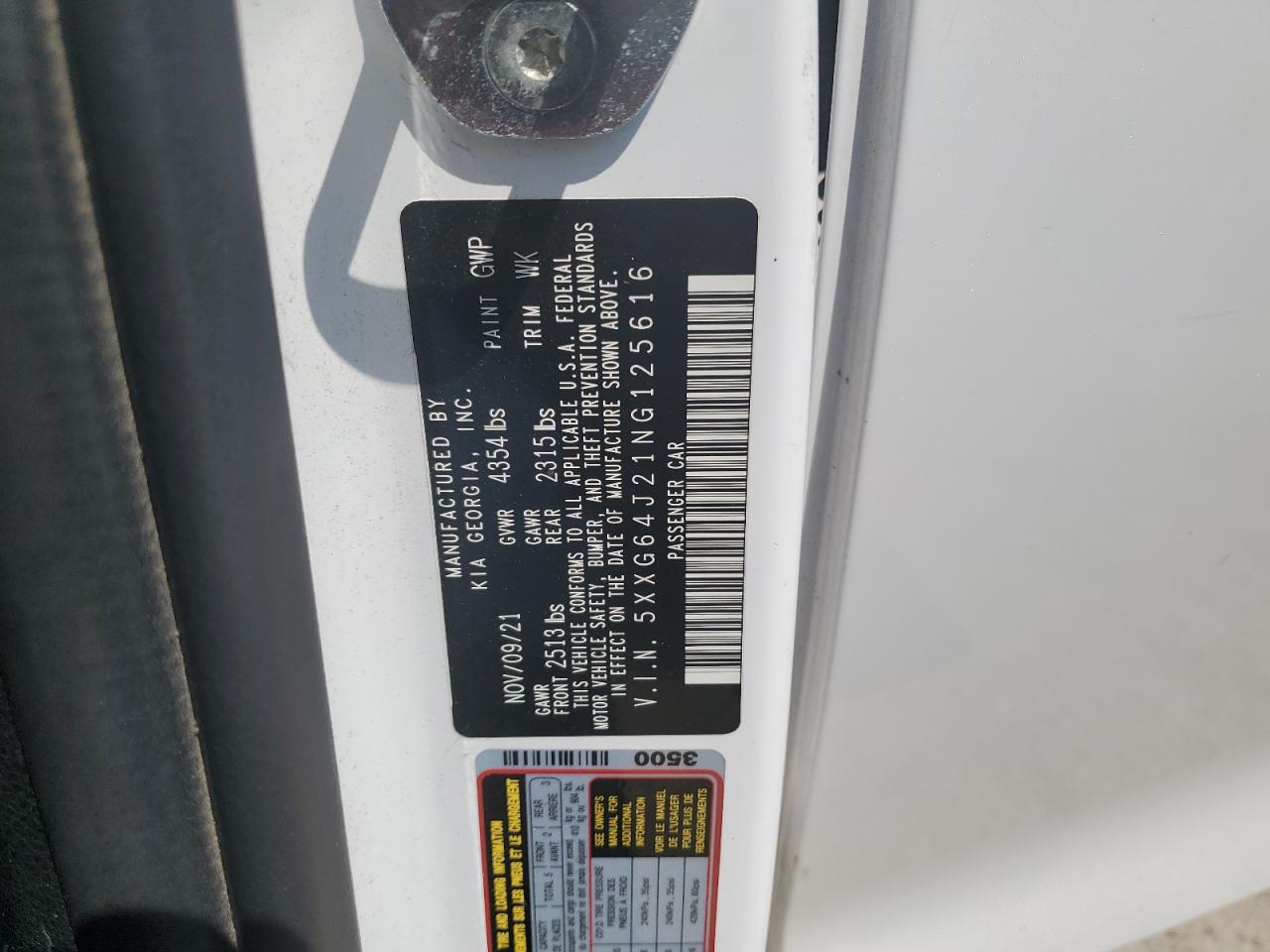 2022 Kia K5 Gt Line VIN: 5XXG64J21NG125616 Lot: 63200525