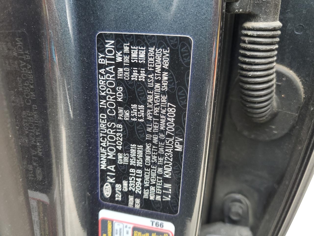 2020 Kia Soul Lx VIN: KNDJ23AU5L7004087 Lot: 63792405