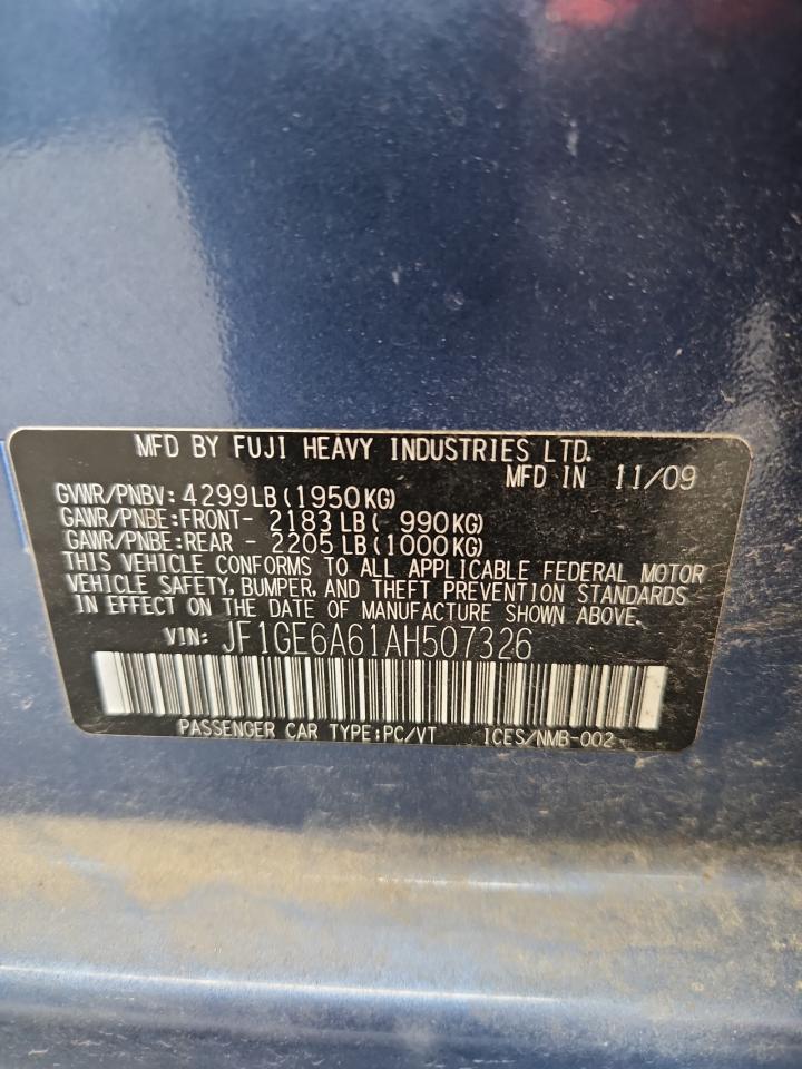 2010 Subaru Impreza 2.5I VIN: JF1GE6A61AH507326 Lot: 63250475