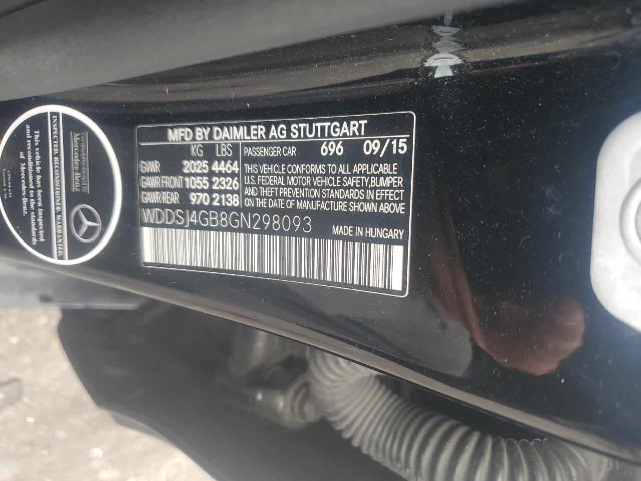 2016 Mercedes-Benz Cla 250 4Matic VIN: WDDSJ4GB8GN298093 Lot: 64828075