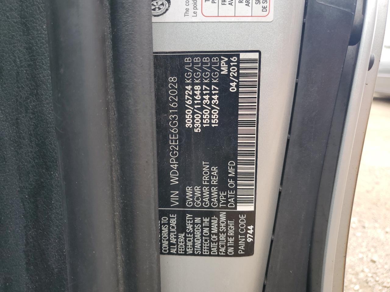 wd4pg2ee6g3162028 WD4PG2EE6G3162028 2016 Mercedes-Benz Metris