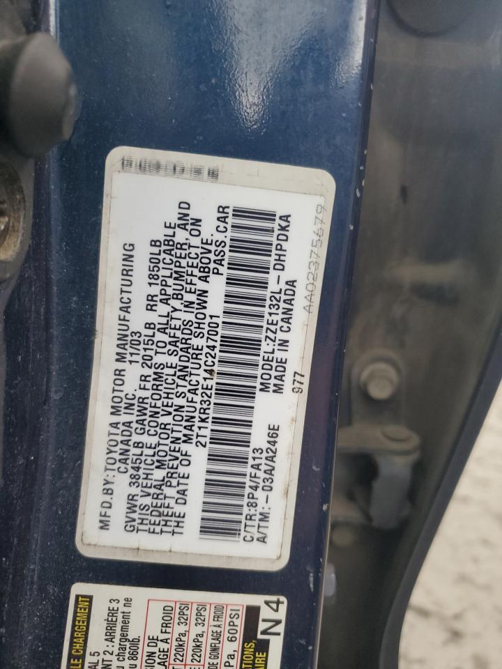 2004 Toyota Corolla Matrix Xr VIN: 2T1KR32E14C247001 Lot: 64503665