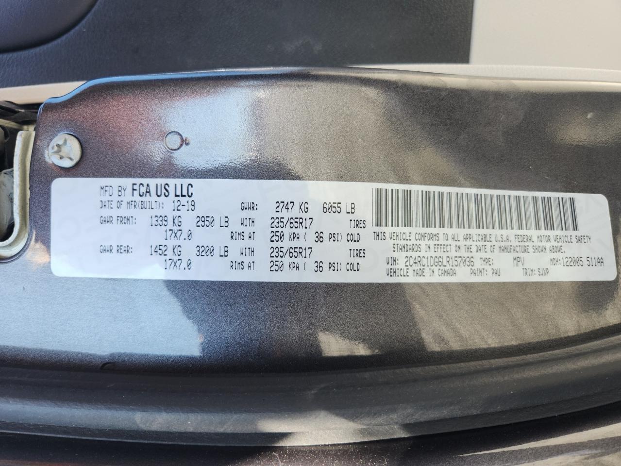 2020 Chrysler Voyager Lxi VIN: 2C4RC1DG6LR157036 Lot: 64198595