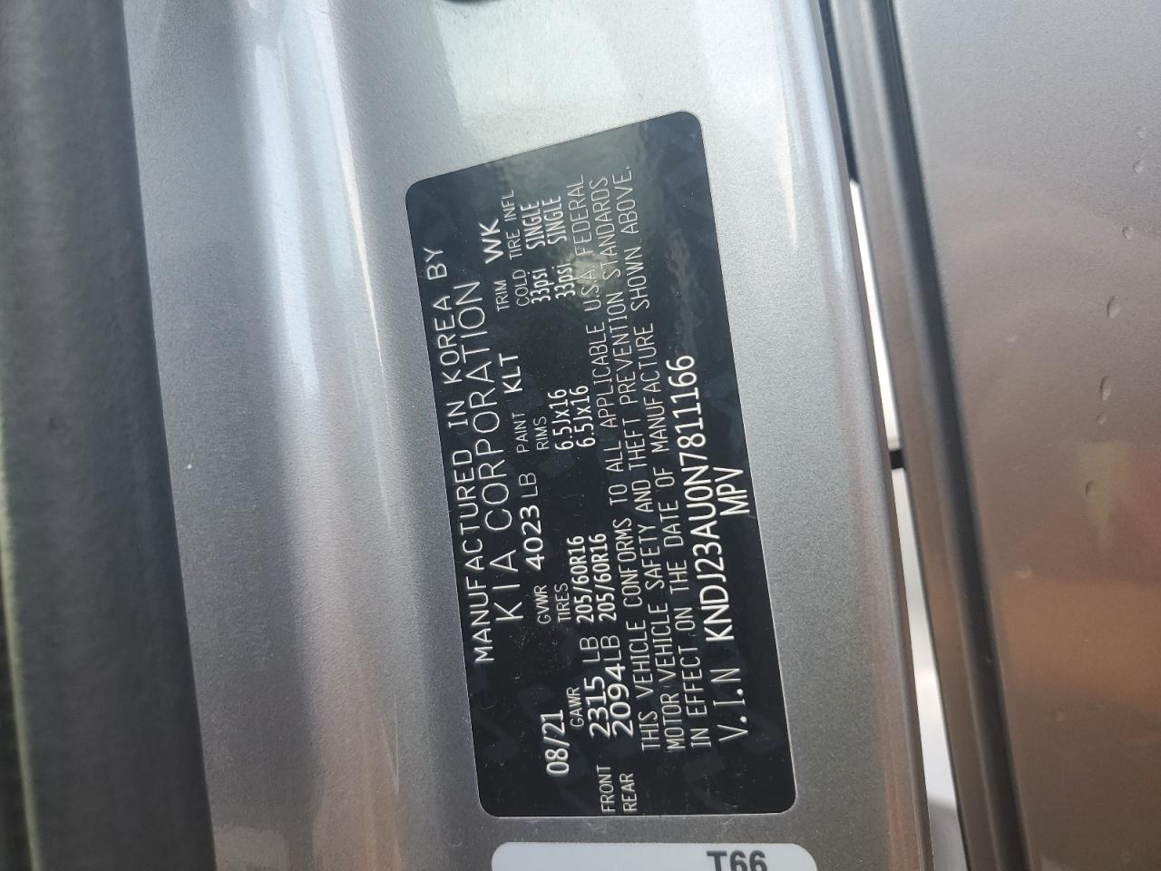 2022 Kia Soul Lx VIN: KNDJ23AU0N7811166 Lot: 64938805